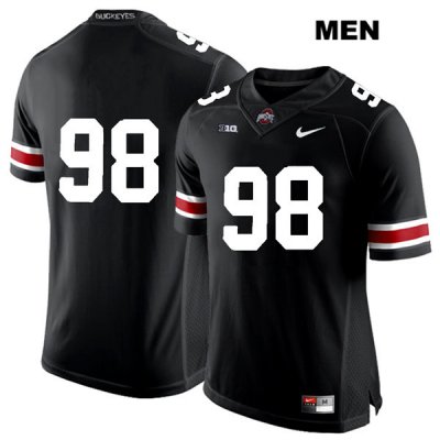 Men's NCAA Ohio State Buckeyes Jerron Cage #98 College Stitched No Name Authentic Nike White Number Black Football Jersey MW20B00PC